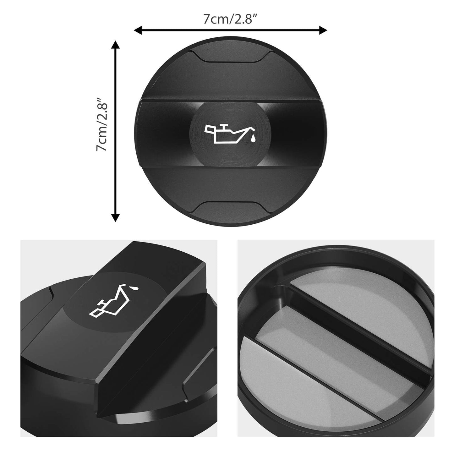 Aluminum Oil Filler Cap Cover For VW EA211 Engine 1.0 TSI, 1.2 TSI, 1.4 TSI, 1.4 GTE/hybrid