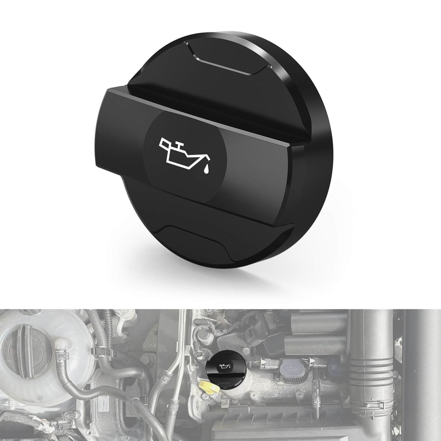 Aluminum Oil Filler Cap Cover For VW EA211 Engine 1.0 TSI, 1.2 TSI, 1.4 TSI, 1.4 GTE/hybrid