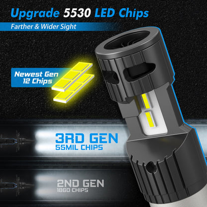 BEVINSEE BA20D H6 LED Motorcycle Headlight 70W 12000LM Hi/Lo Beam