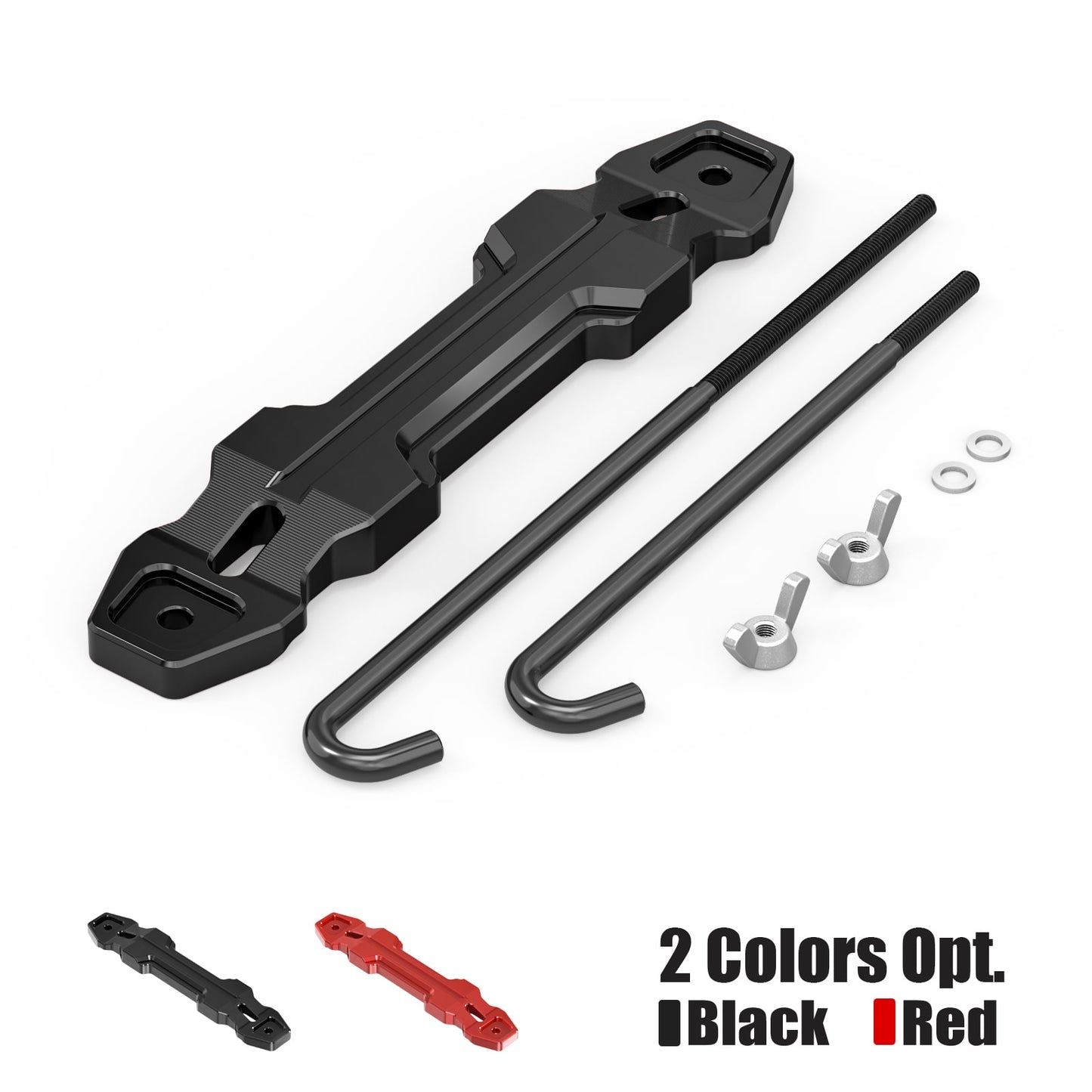 BEVINSEE Aluminum Battery Hold Down Sets Battery Tie Down Bracket For 4Runner FJ Cruiser