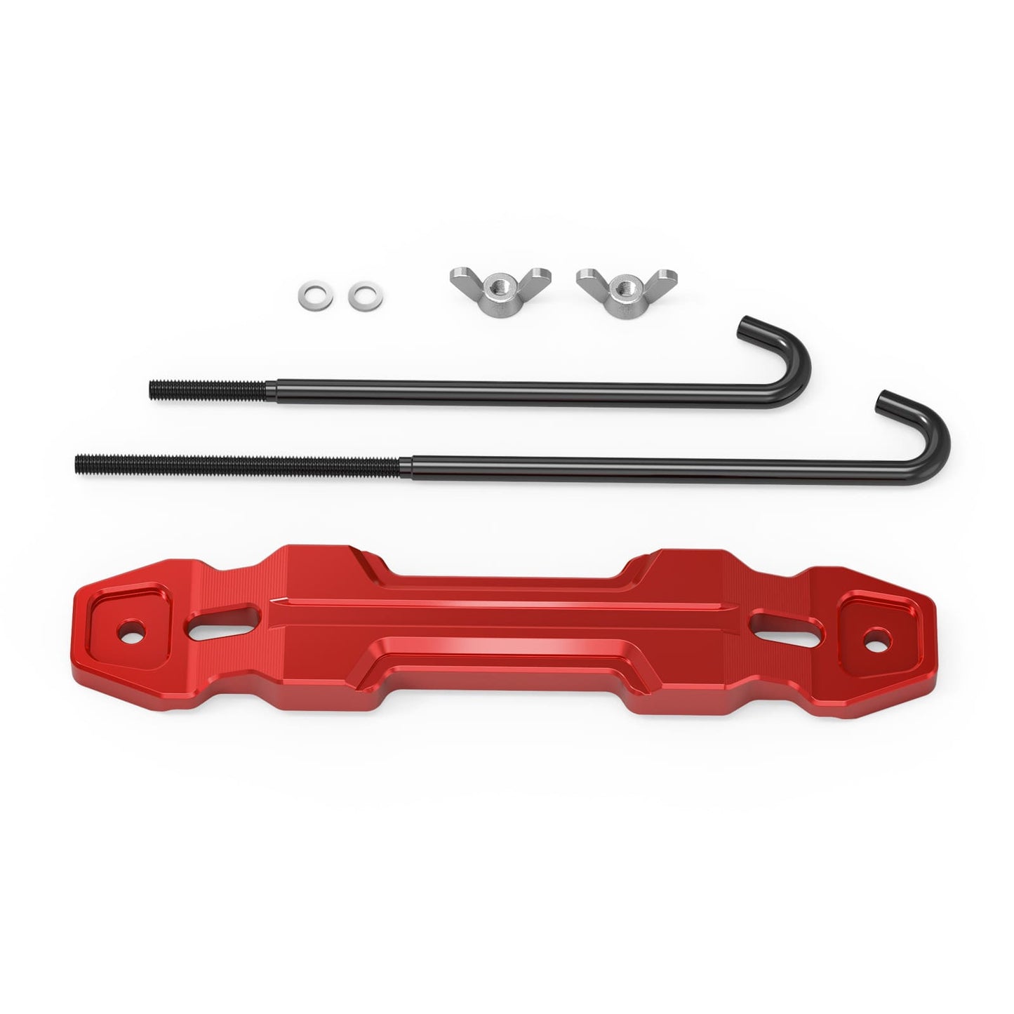 BEVINSEE Aluminum Battery Hold Down Sets Battery Tie Down Bracket For 4Runner FJ Cruiser