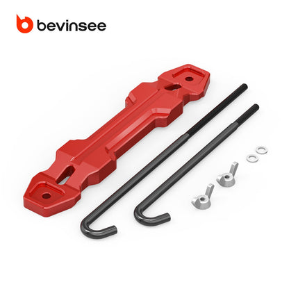BEVINSEE Aluminum Battery Hold Down Sets Battery Tie Down Bracket For 4Runner FJ Cruiser