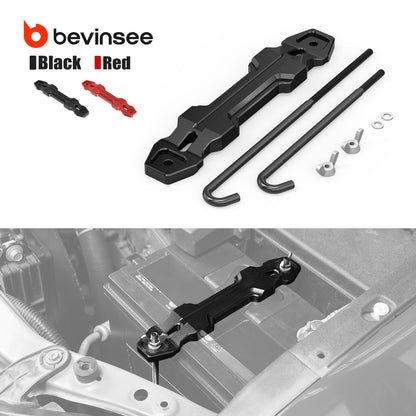 BEVINSEE Aluminum Battery Hold Down Sets Battery Tie Down Bracket For 4Runner FJ Cruiser