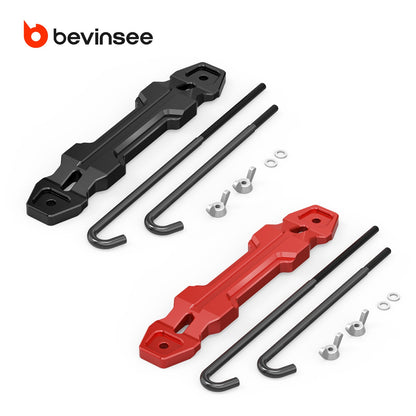 BEVINSEE Aluminum Battery Hold Down Sets Battery Tie Down Bracket For 4Runner FJ Cruiser