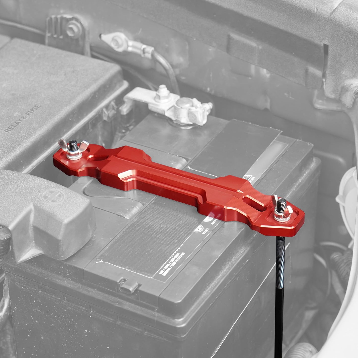 BEVINSEE Aluminum Battery Hold Down Sets Battery Tie Down Bracket For 4Runner FJ Cruiser