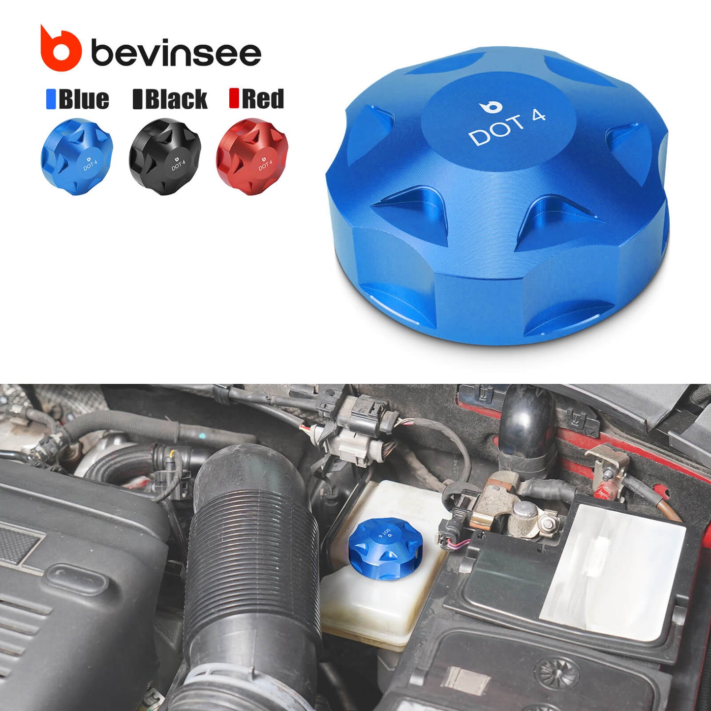 Billet Aluminum Brake Fluid Cap For VW Golf Polo  Audi A3 TT