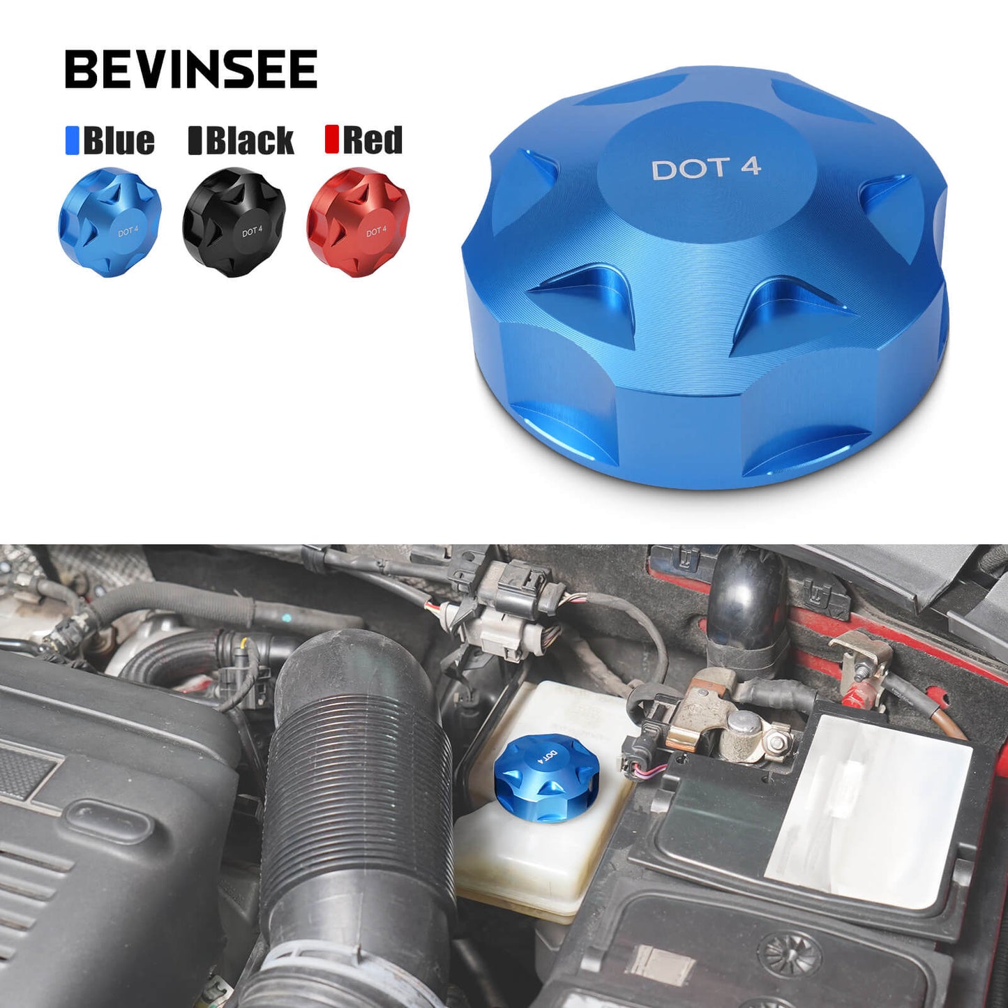 Billet Aluminum Brake Fluid Cap For VW Golf Polo  Audi A3 TT