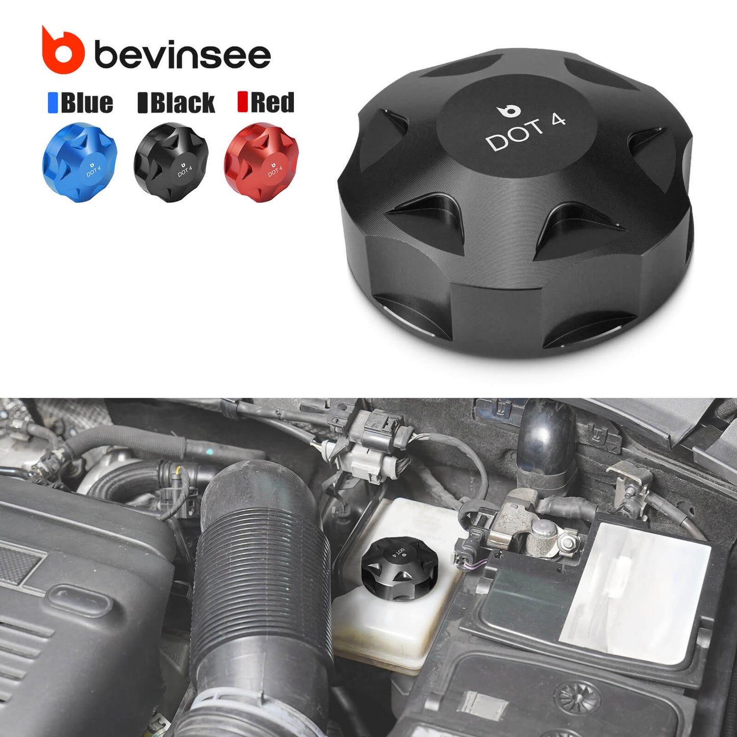 Billet Aluminum Brake Fluid Cap For VW Golf Polo  Audi A3 TT