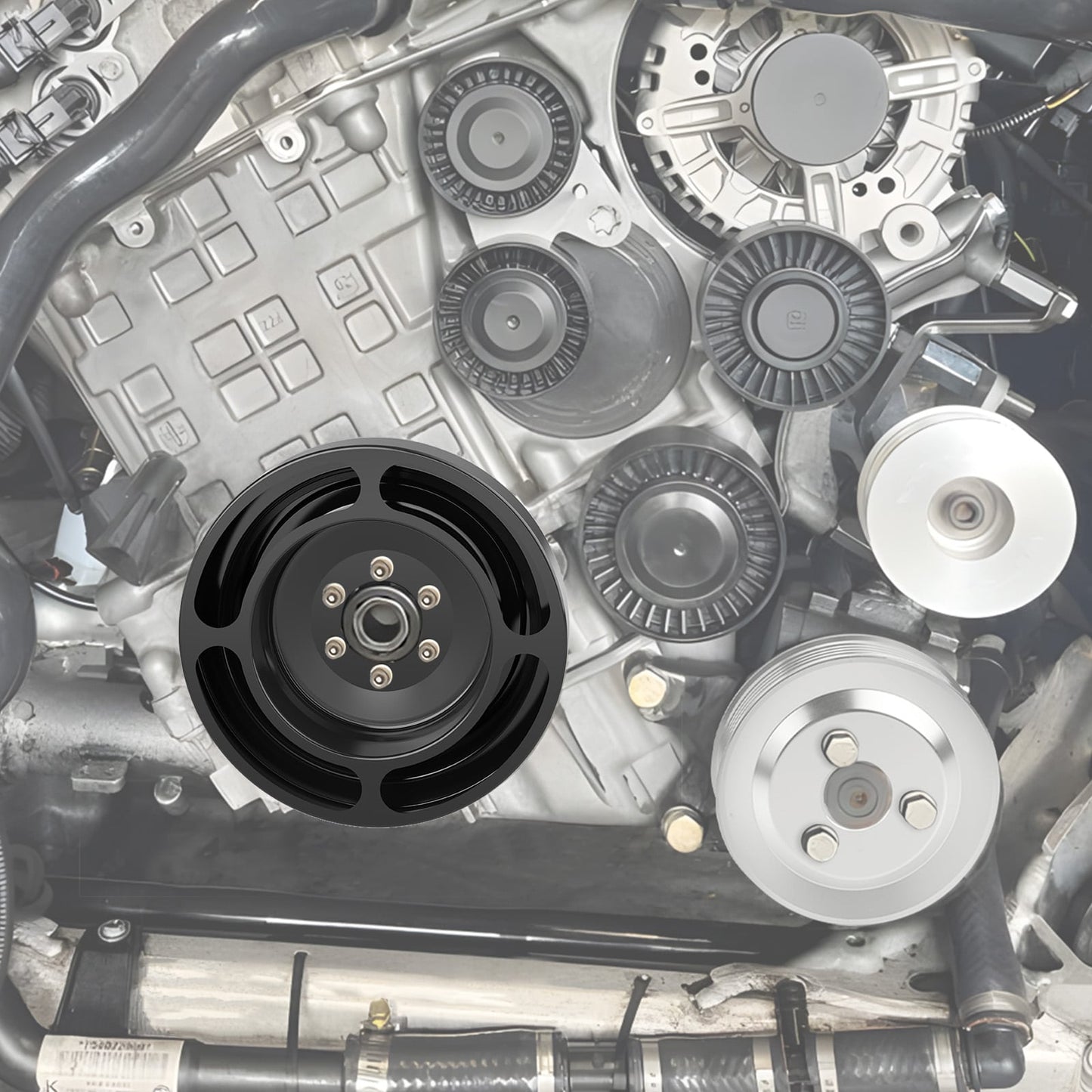 Billet Aluminum Crank Pulley For BMW E90 E92 E93 E87 E82 135i / 335i N54 Engine