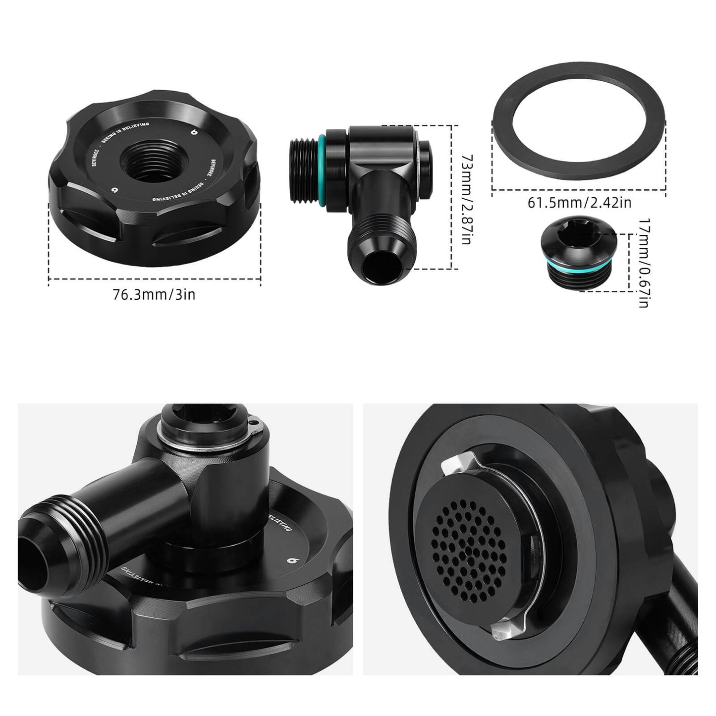 BEVINSEE Billet Oil Breather Cap For BMW M52TU M54 N52 N54 N55