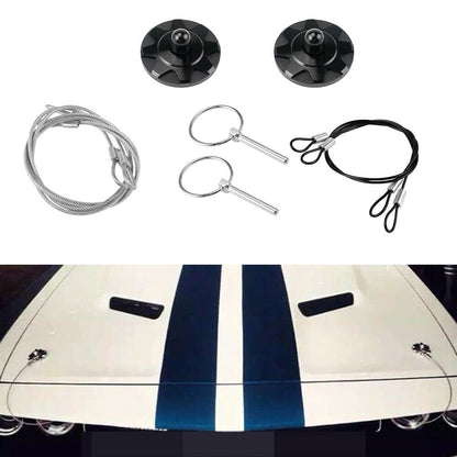 Universelt sport- og racing-kit til bil med motorhjelmslåse og pyntelister