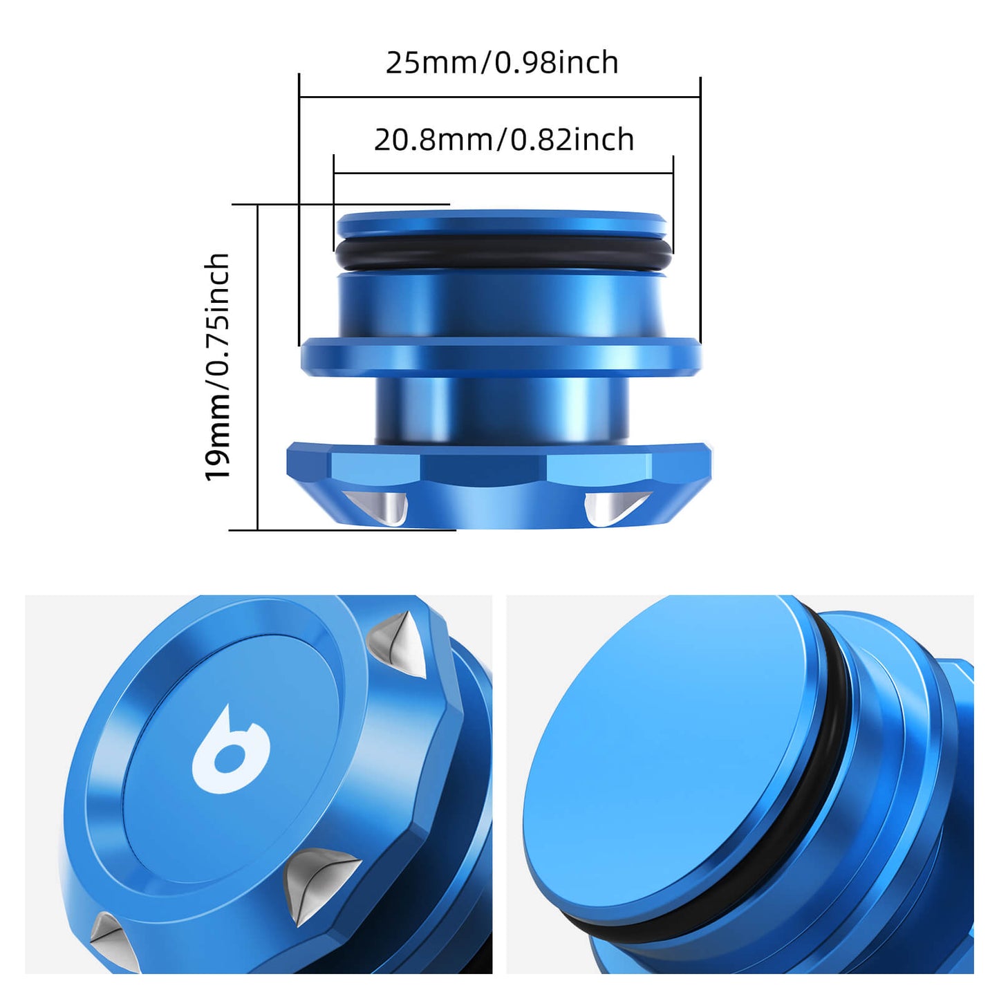 Aluminum Cigarette Lighter Plug Cover for Cars and Boats with a Standard 12-Volt Power Source