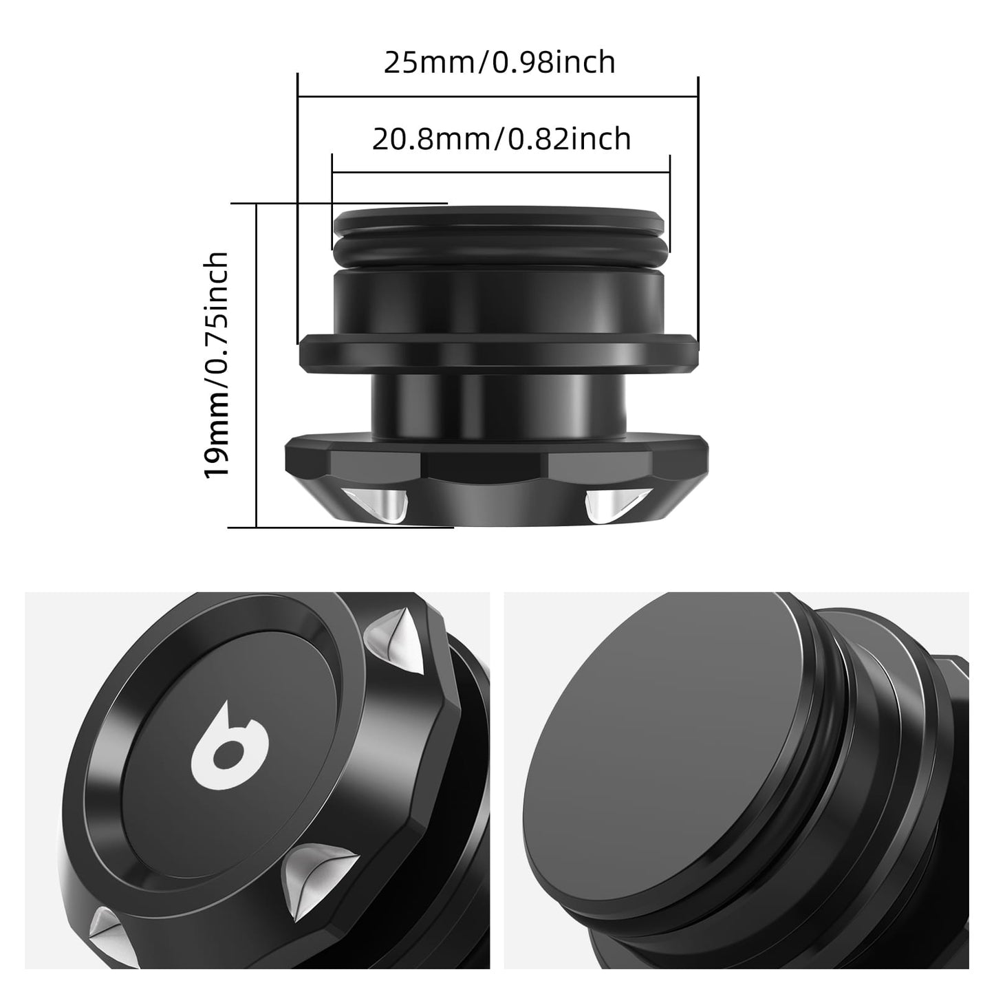 Aluminum Cigarette Lighter Plug Cover for Cars and Boats with a Standard 12-Volt Power Source