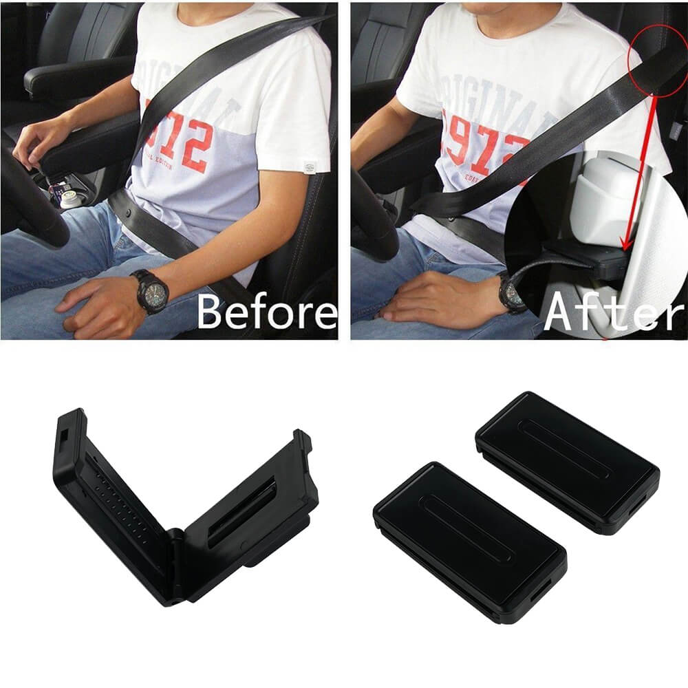 Car Seat Belt Tension Adjuster Buckle ABS Black Universal for 52mm Safety Belt