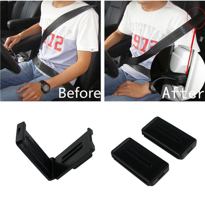 Car Seat Belt Tension Adjuster Buckle ABS Black Universal for 52mm Safety Belt