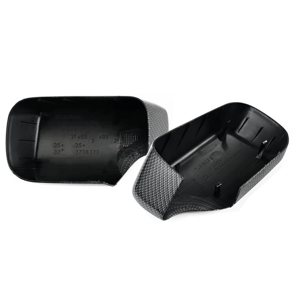 Pair Left+Right Carbon Fiber Door Mirror Cover Cap For BMW E46 1998-2005