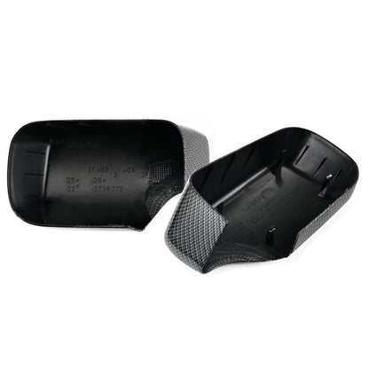 Pair Left+Right Carbon Fiber Door Mirror Cover Cap For BMW E46 1998-2005