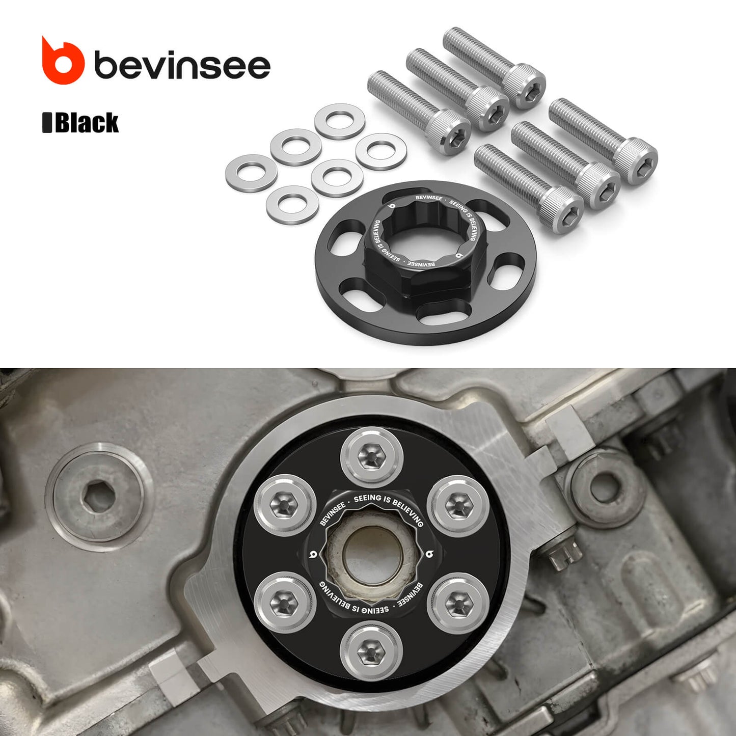 BEVINSEE Crank Hub Bolt Capture Kit For BMW E90 E92 335i N54 1M