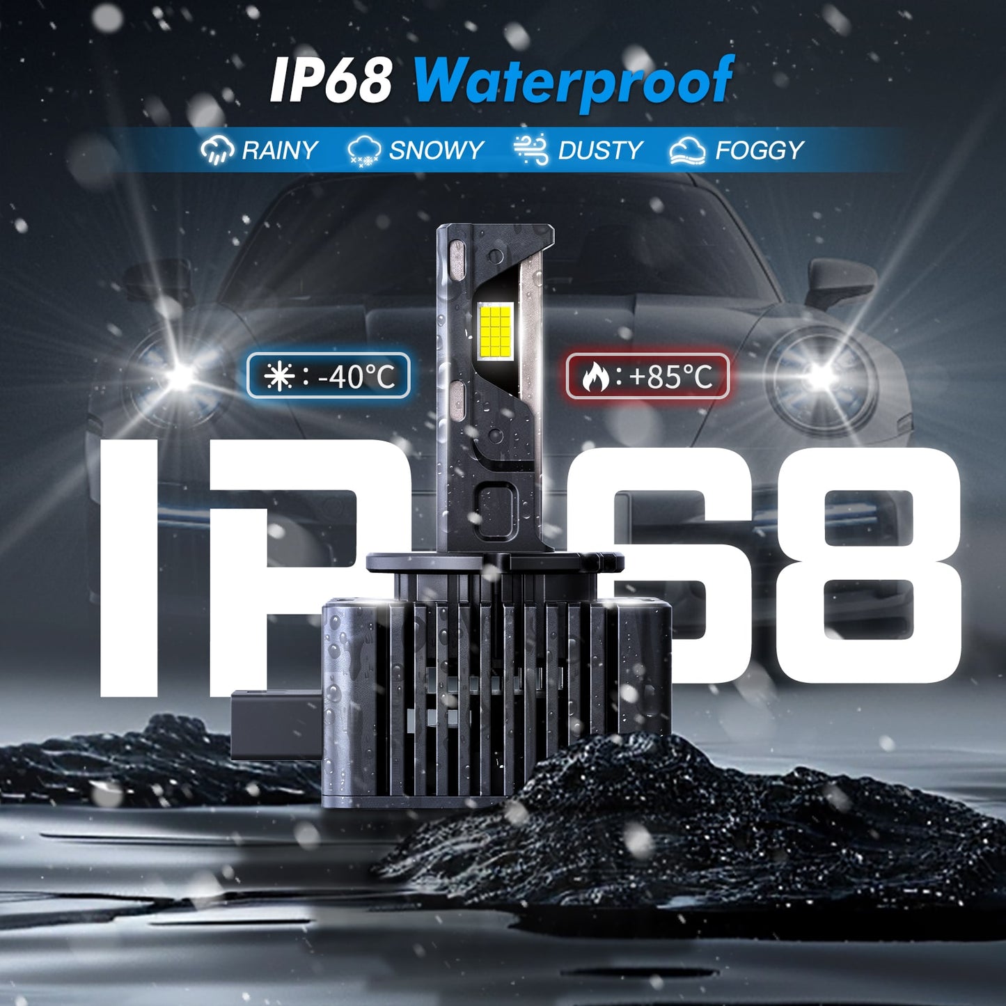 BEVINSEE D1S D1R LED Headlight Bulbs High Low Beam Bright White Xenon Replace