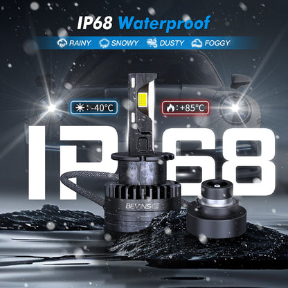 BEVINSEE D2S D2R LED Headlight Bulbs High Low Beam Bright White HID Replace