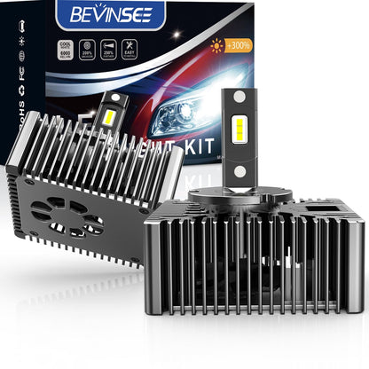 BEVINSEE D5S LED Xenon HID Headlight Bulbs 7000LM/pair 6000K White