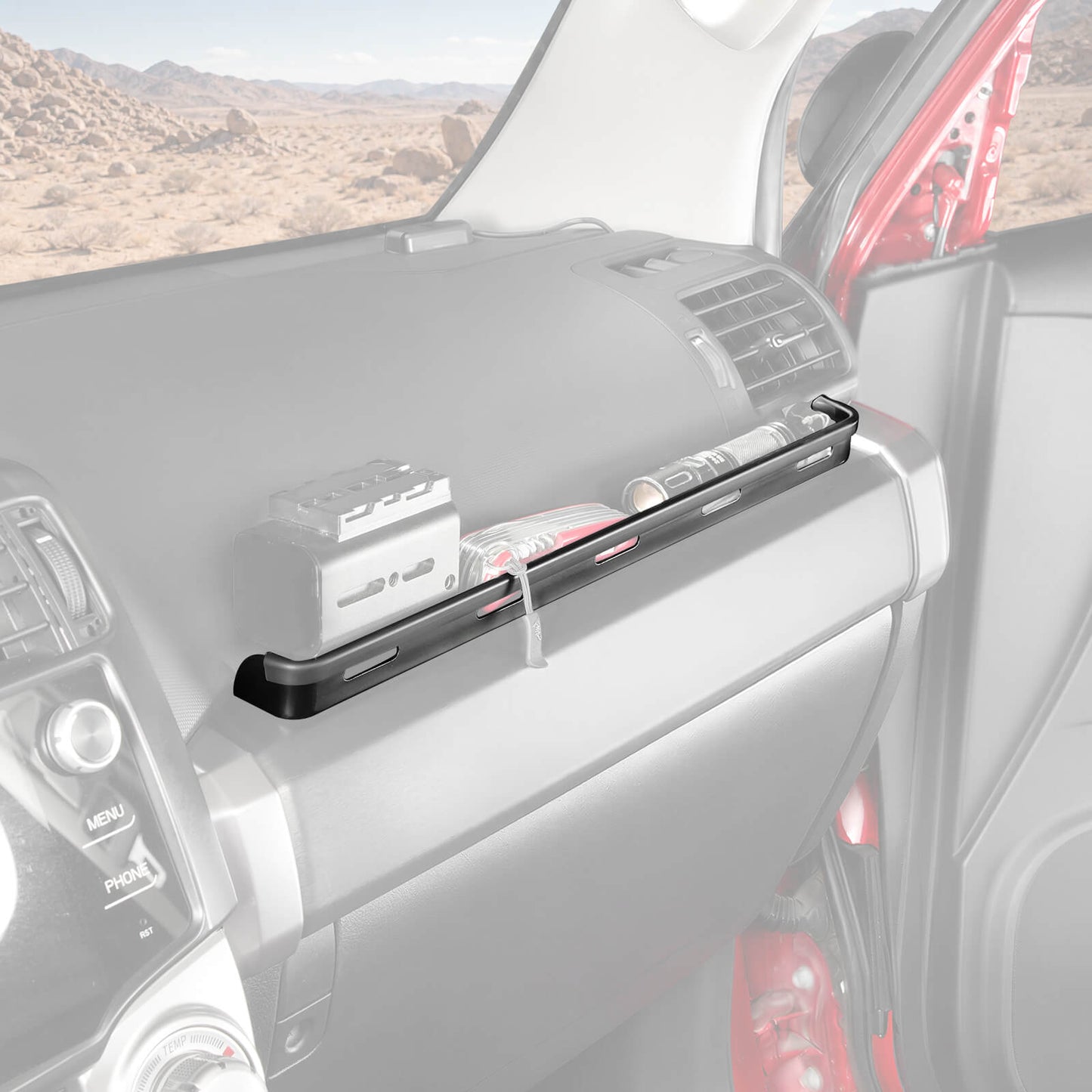 BEVINSEE Dashboard Copilot Armrest Storage Box For 5th gen 4Runner