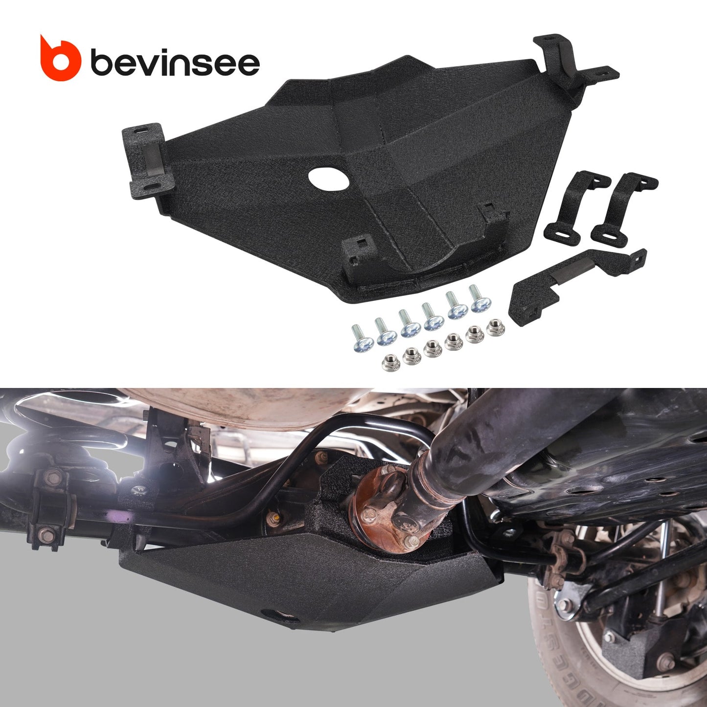 BEVINSEE Differential Skid Plate For Toyota 4Runner FJ Cruiser 2010-2024