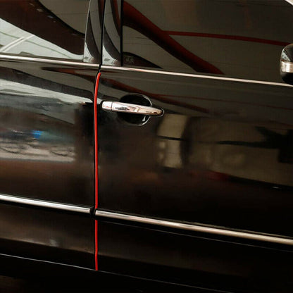 Universal Car Door Seal Strip Door Edge Guard Protector Red Rubber with Metal Clips