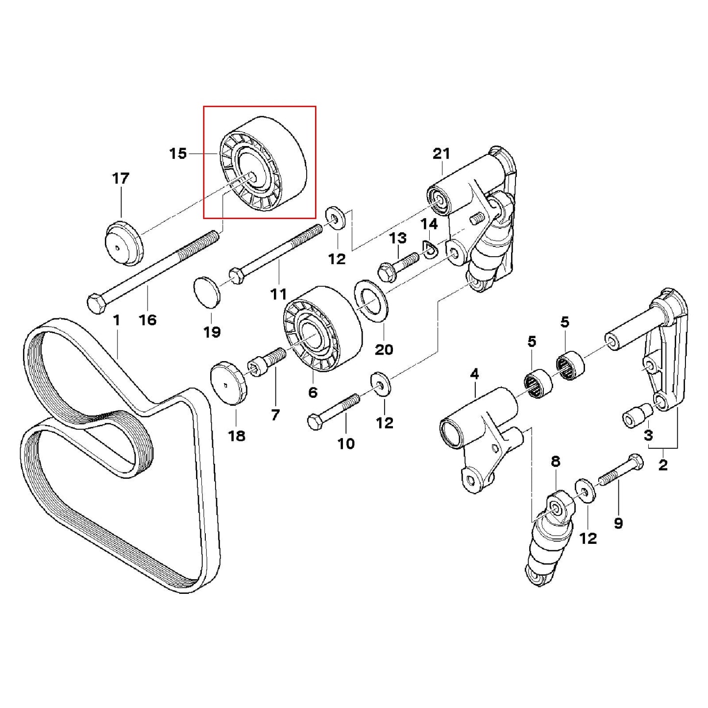 Drive Belt Tensioner Idler Pulley For BMW E36 E46 E39 E53 E85