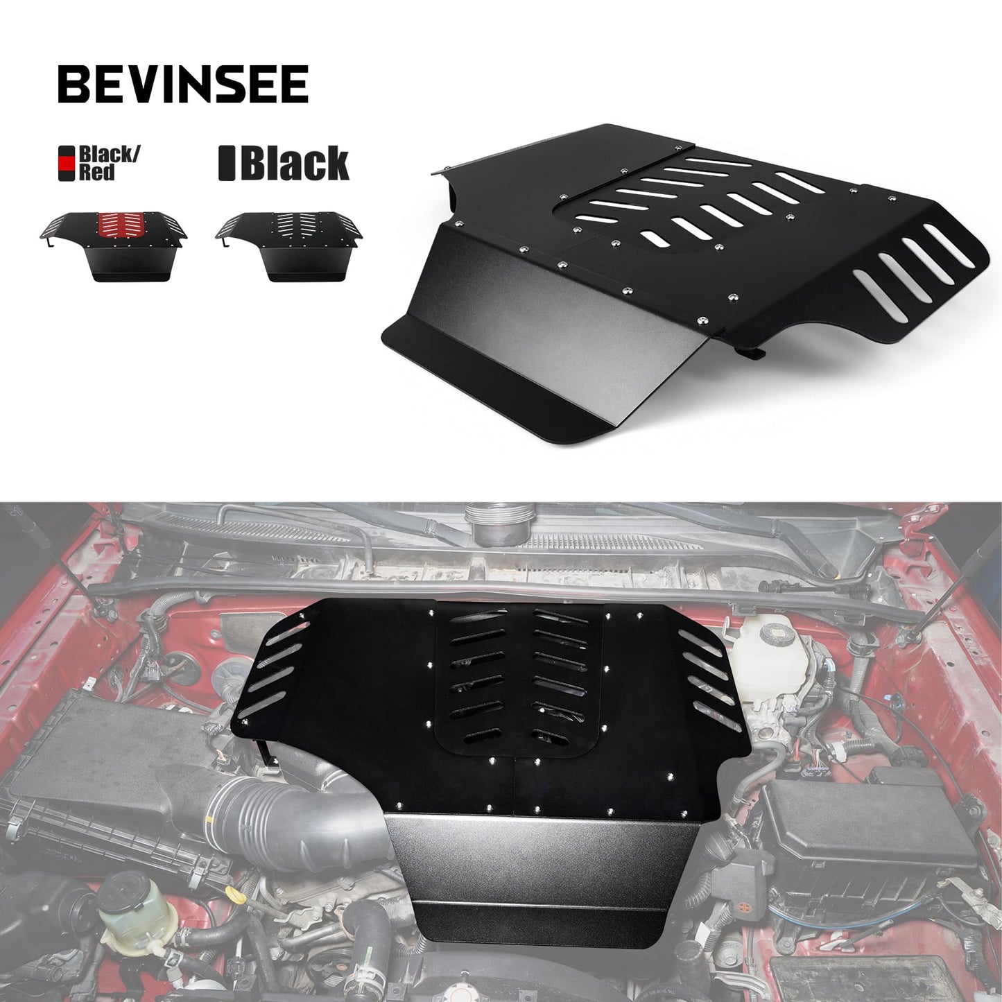 BEVINSEE Aluminium Engine Cover For Toyota 4Runner 2010-2024