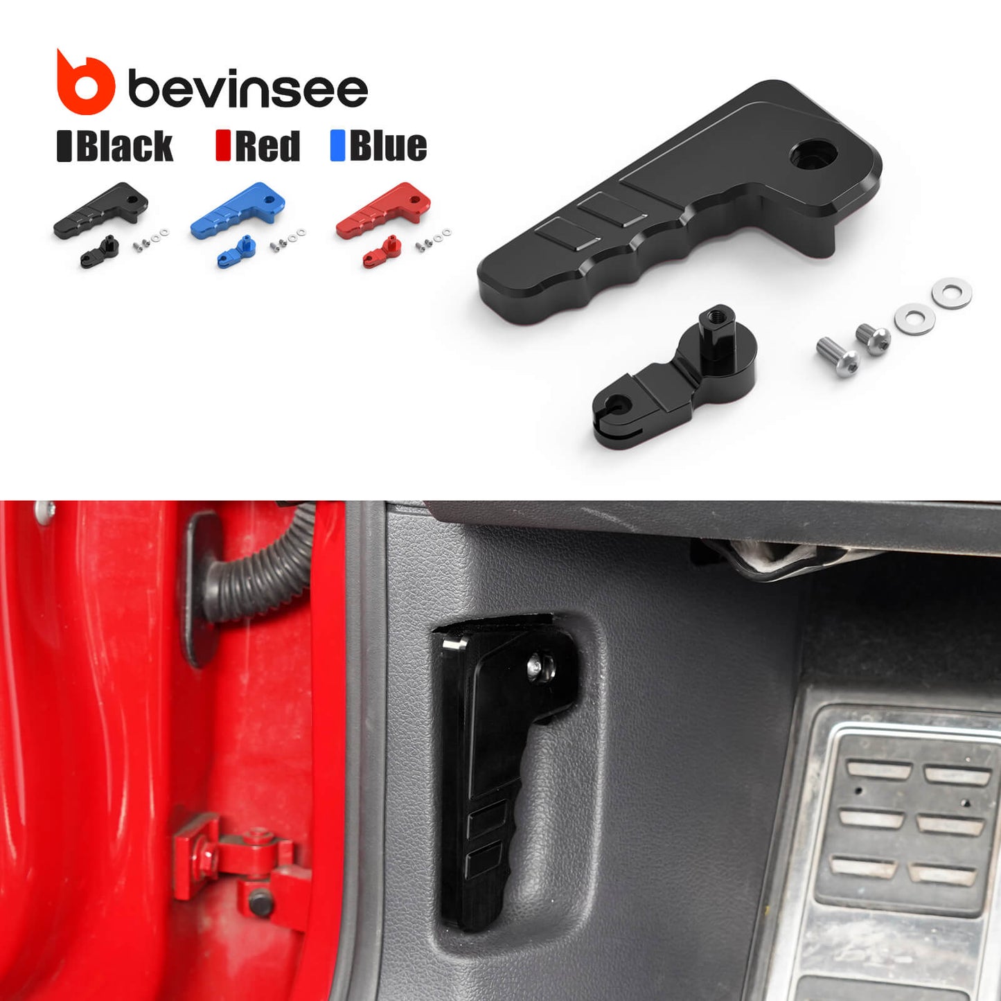 BEVINSEE Aluminum Engine Hood Release Lever Handle for Volkswagen for Golf MK7