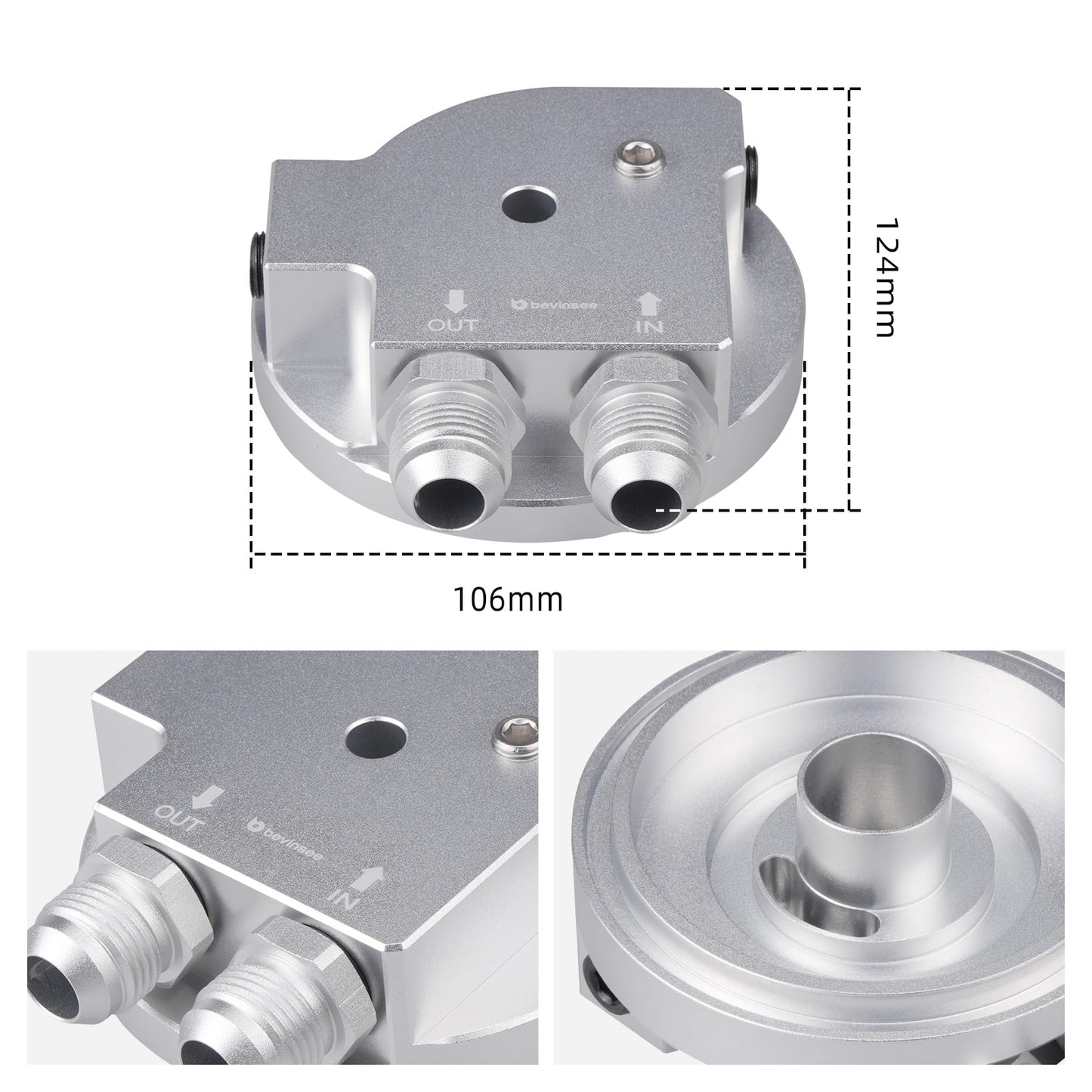 BEVINSEE Engine Oli Cooler Adapter For BMW E36 M3 E34 M50 S50 S52 S54