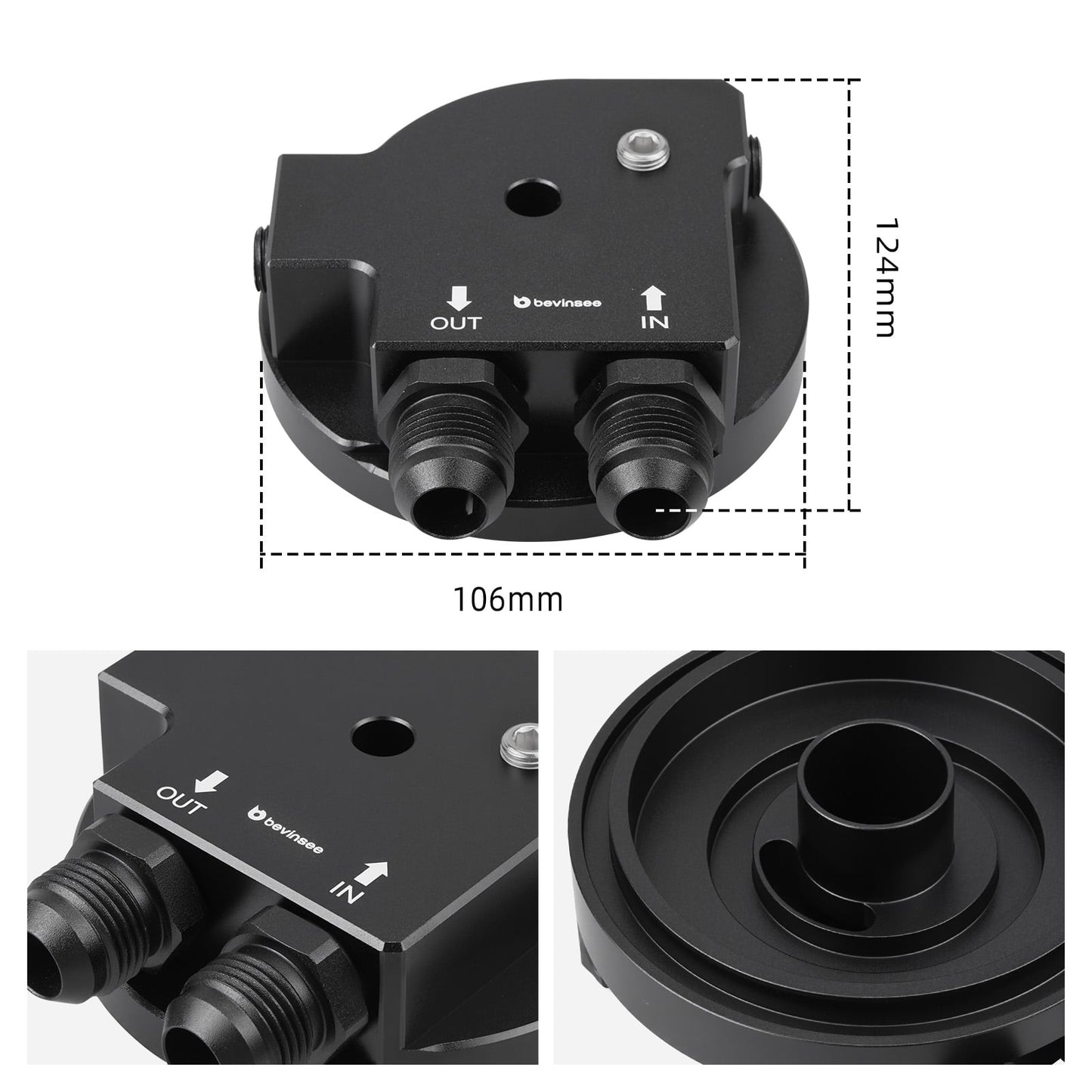 BEVINSEE Engine Oli Cooler Adapter For BMW E36 M3 E34 M50 S50 S52 S54