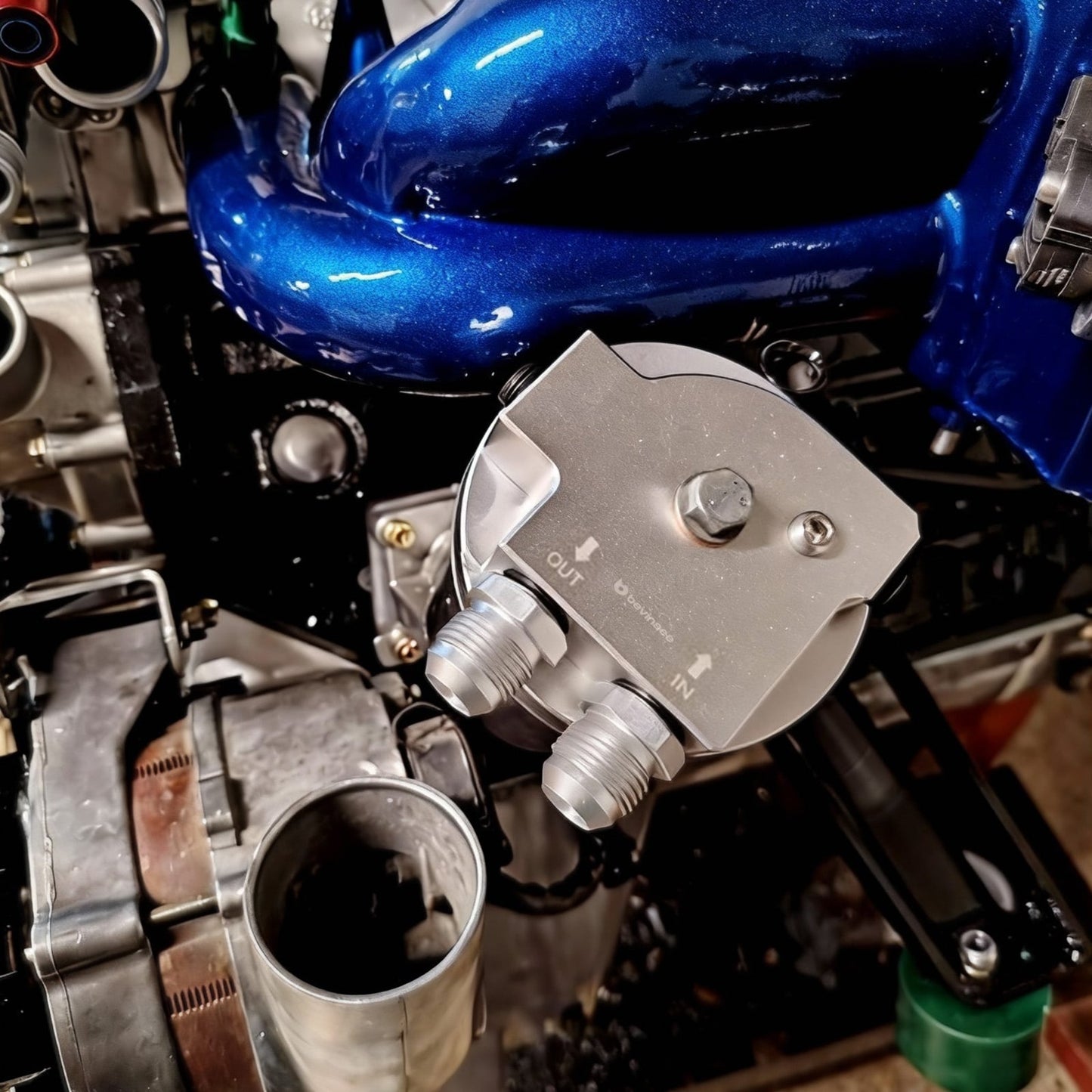 BEVINSEE Engine Oli Cooler Adapter For BMW E36 M3 E34 M50 S50 S52 S54