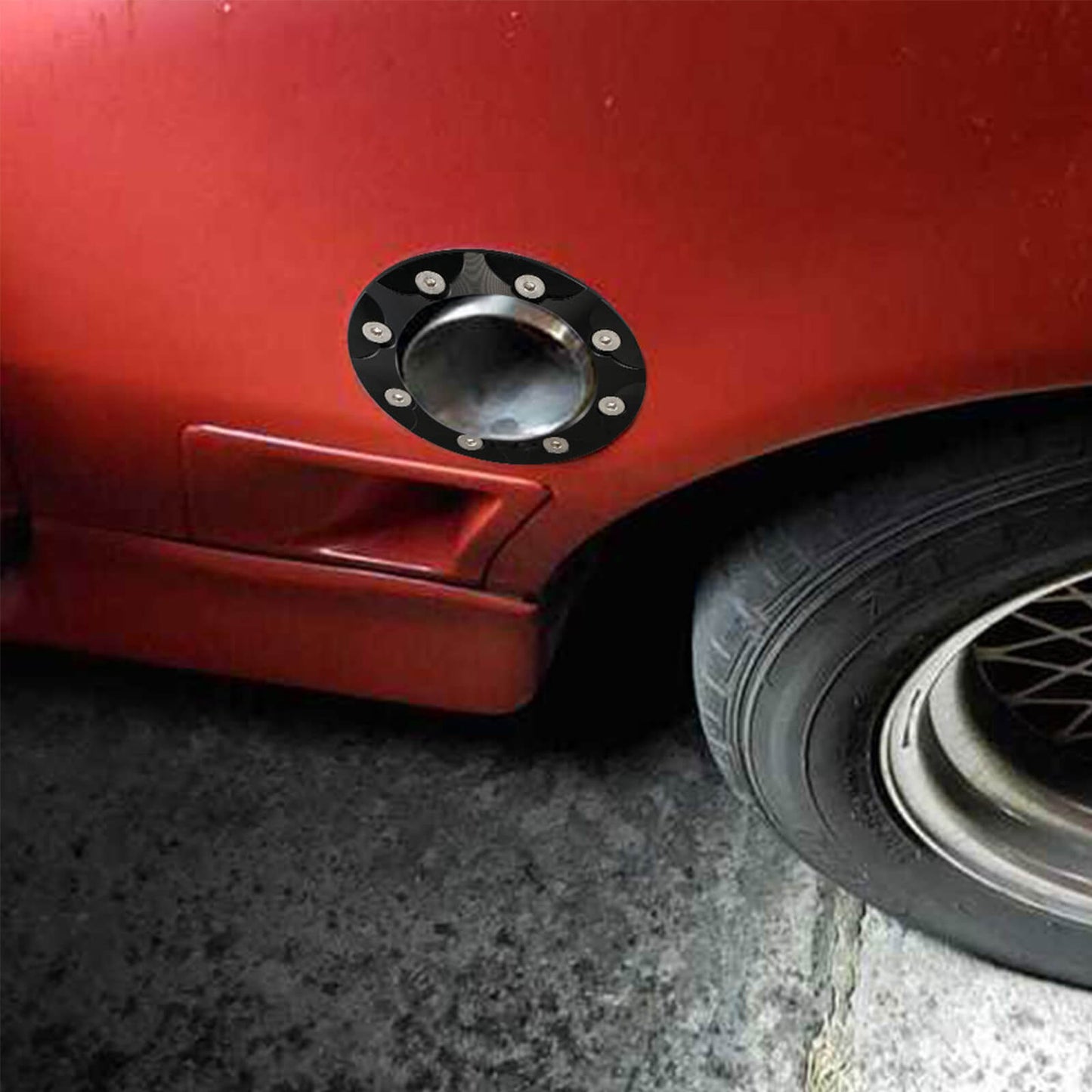 Aluminum 3.1"Escape Pipe Fender Exit Bezel Trim Ring Bumper Flange For GMC Chevy