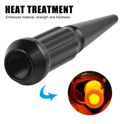 24PCS Extended Spike Wheel Lug Nuts M14x1.5 Socket Kit For Chevy For GMC Sierra