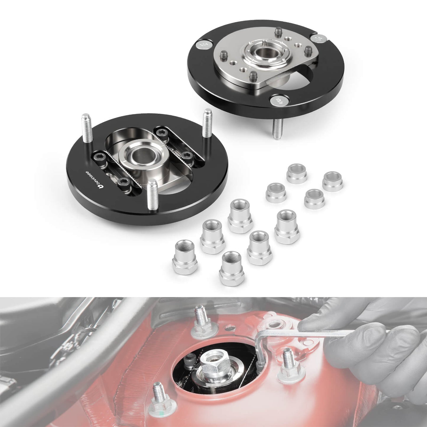 Front Adjustable Camber Plates For BMW E82 E87 E90 E92 RWD X1 E84