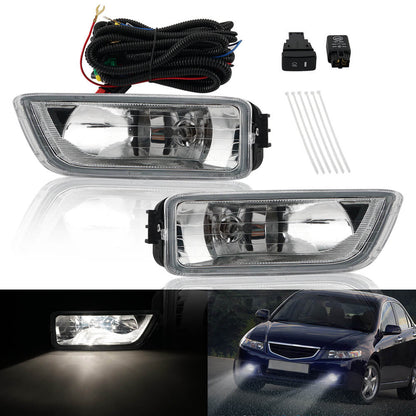 2x Front Bumper Fog Driving Light Bulbs W/ Wiring Kit For Honda Accord 2003-2007