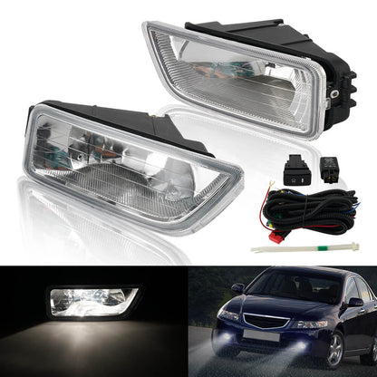 2x Front Bumper Fog Driving Light Bulbs W/ Wiring Kit For Honda Accord 2003-2007