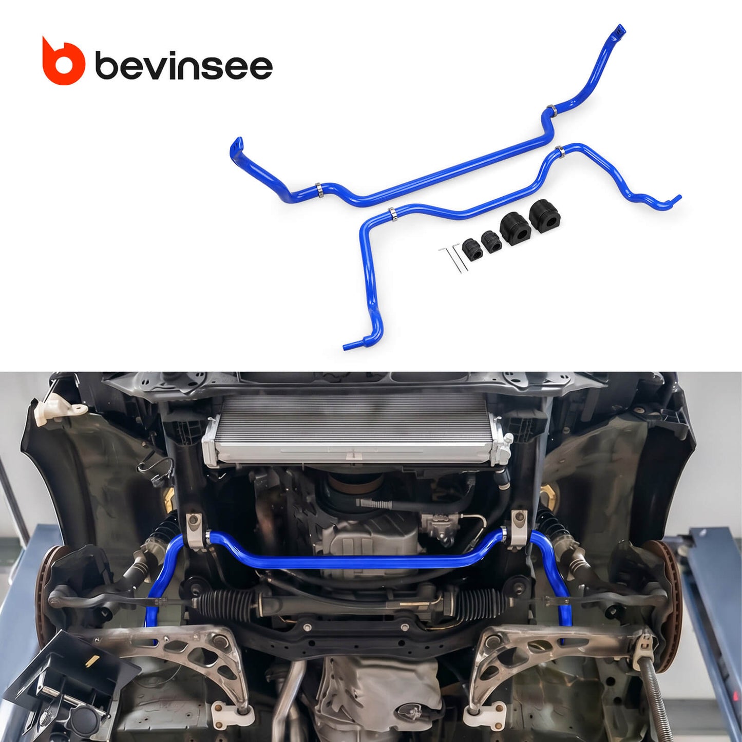 BEVINSEE Front & Rear Sway Bar Upgrade For BMW E46 323 325 328 330i/ci Non- M