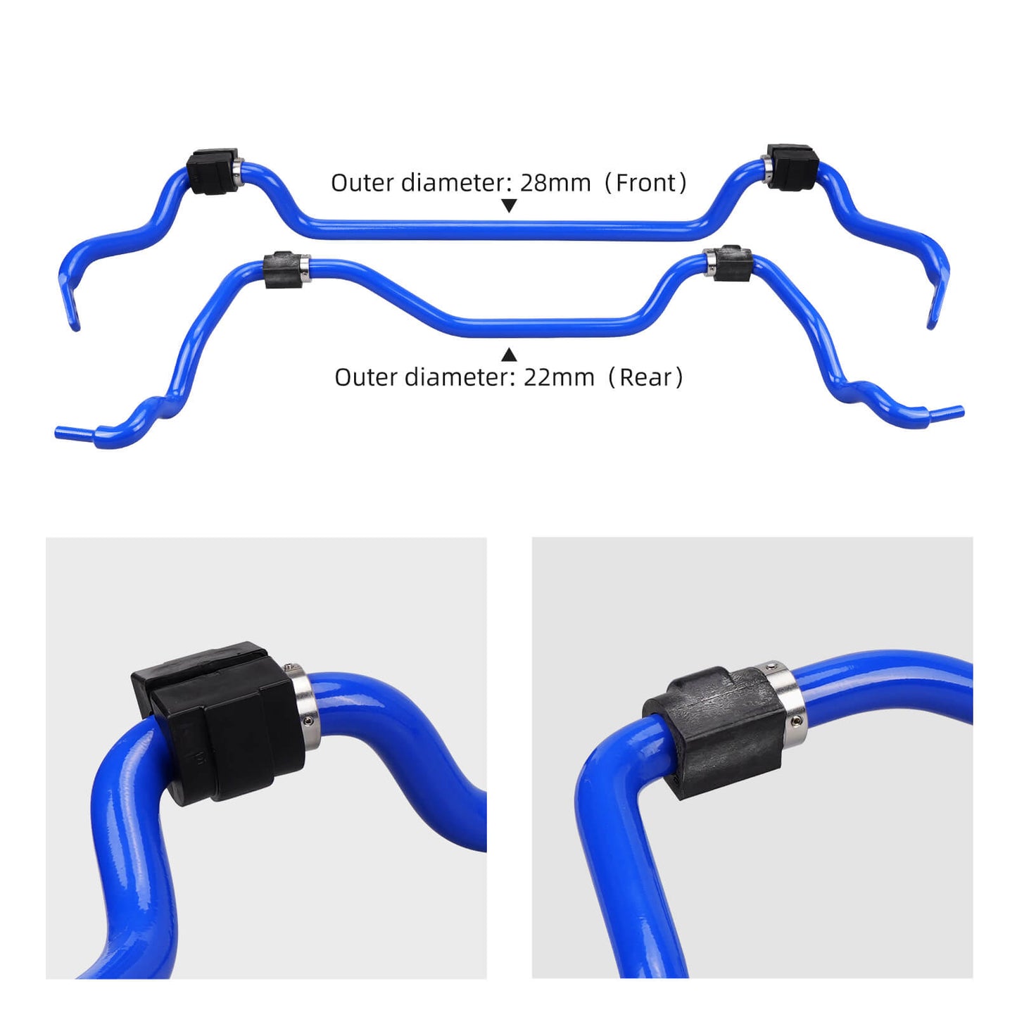 BEVINSEE Front & Rear Sway Bar Upgrade For BMW E46 323 325 328 330i/ci Non- M