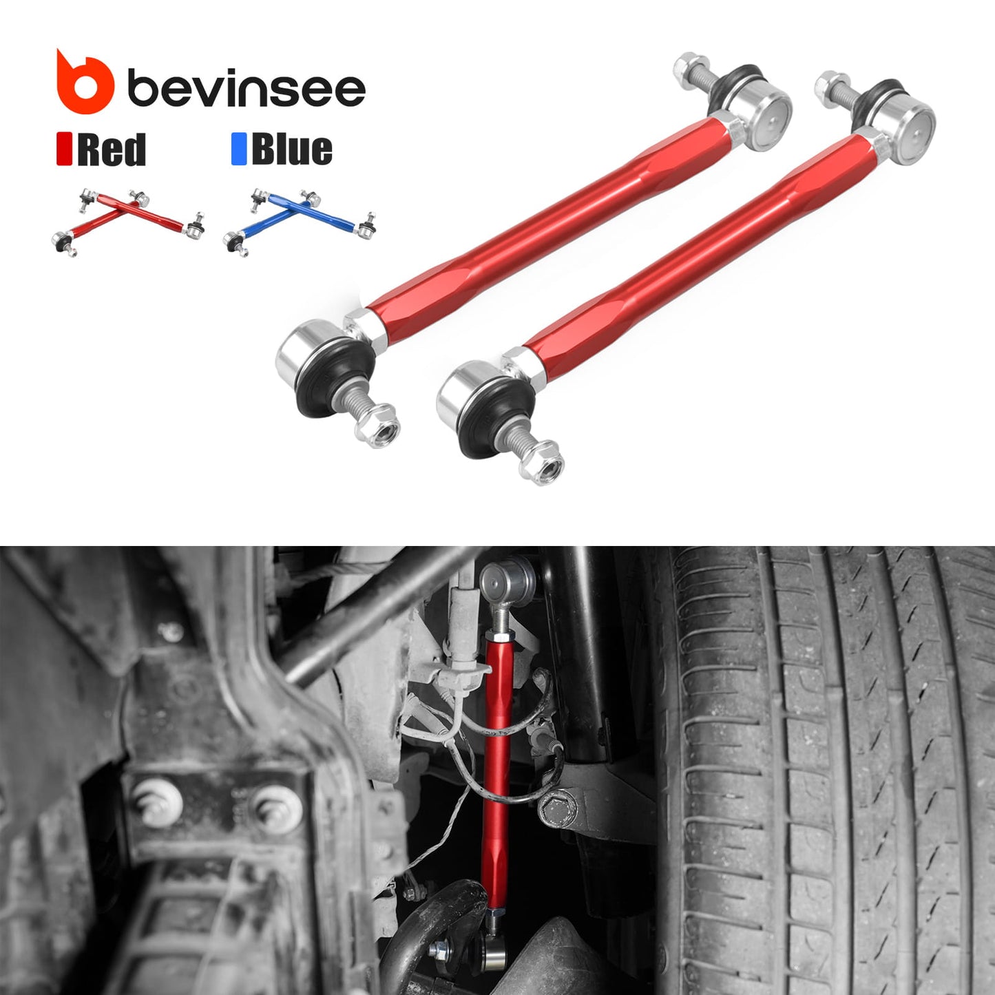 Billet Adjustable Front Sway Bar End Link Kit For BMW E81 E82 E87 E88 E90 E92 X1 E84 Z4 E89