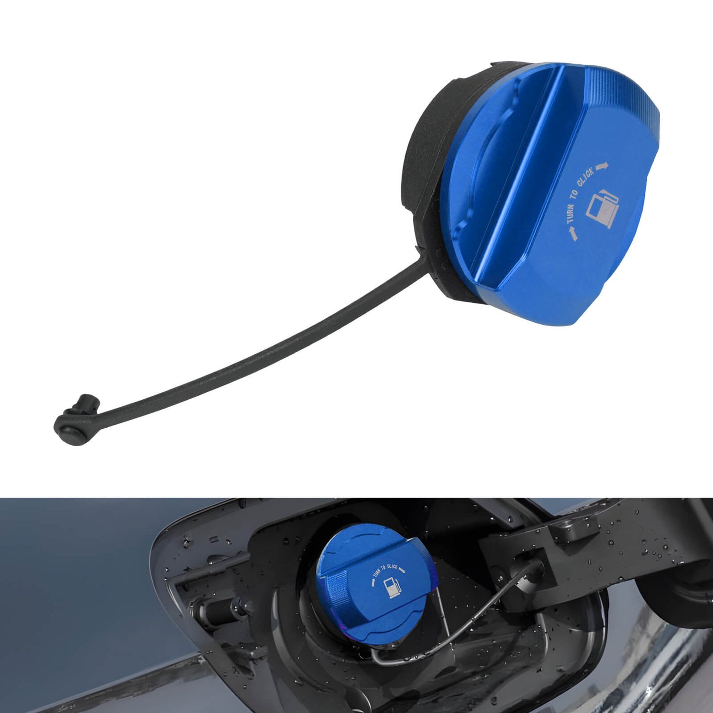 BEVINSEE Aluminum Fuel Filler Cap Screw In Type For VW Golf MK5 MK6 Jetta Audi A3 8P