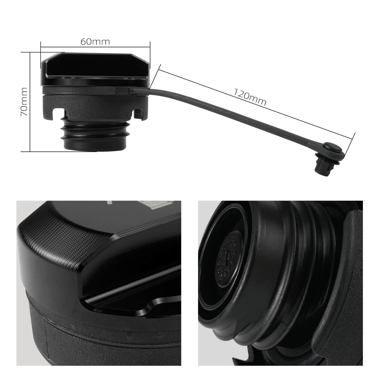 BEVINSEE Aluminum Fuel Filler Cap Screw In Type For VW Golf MK5 MK6 Jetta Audi A3 8P