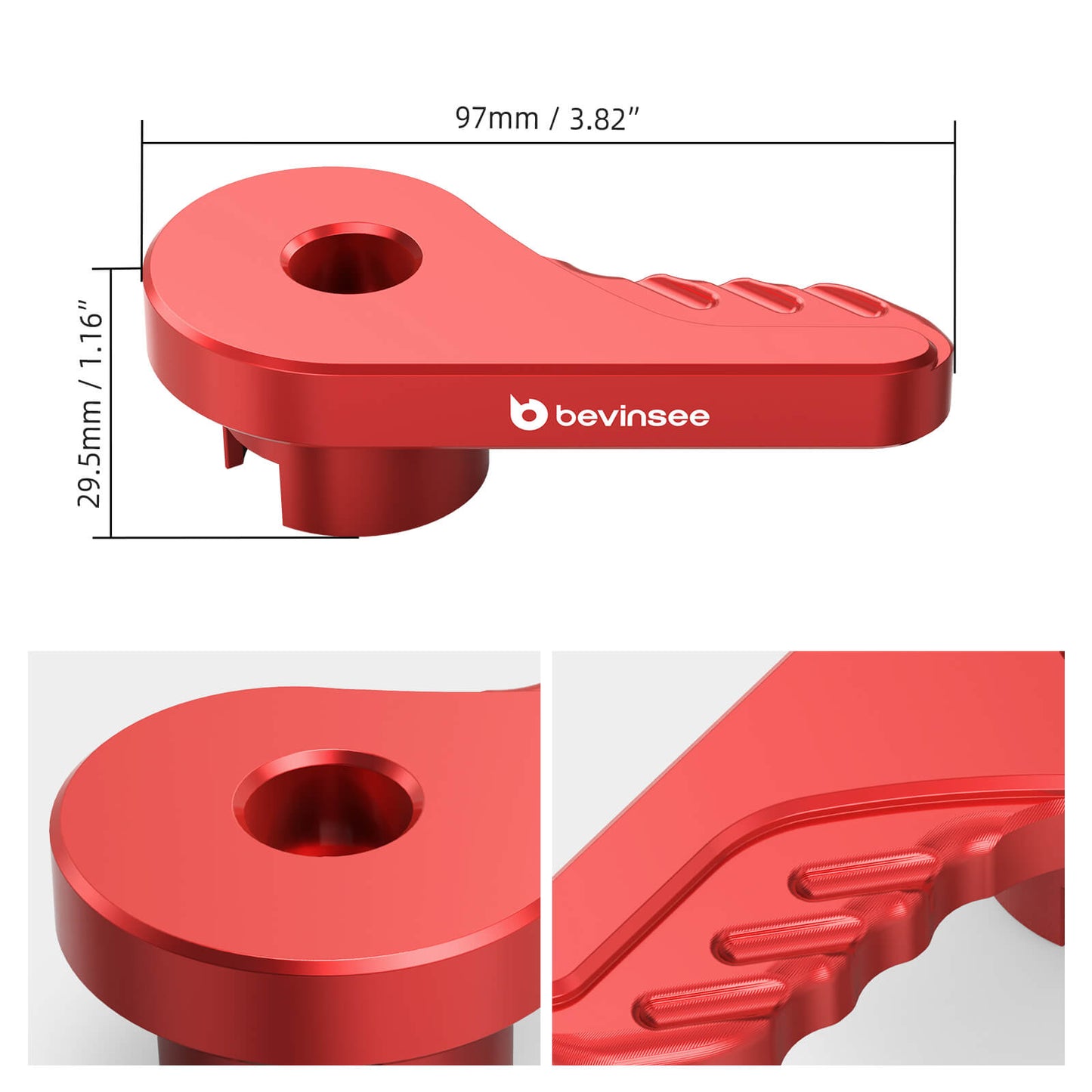 BEVINSEE Billet Aluminum Hood latch Release Lever For Ford Mustang 2015-2023 LHD