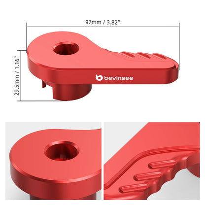 BEVINSEE Billet Aluminum Hood latch Release Lever For Ford Mustang 2015-2023 LHD
