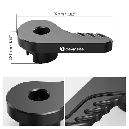 BEVINSEE Billet Aluminum Hood latch Release Lever For Ford Mustang 2015-2023 LHD