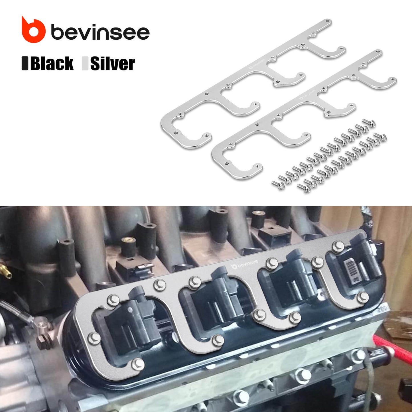 LS D581 Square Coil Bracket Valve Cover For Chevrolet Truck 4.8L 5.3L 5.7L 6.0L 6.2L 7.0L V8