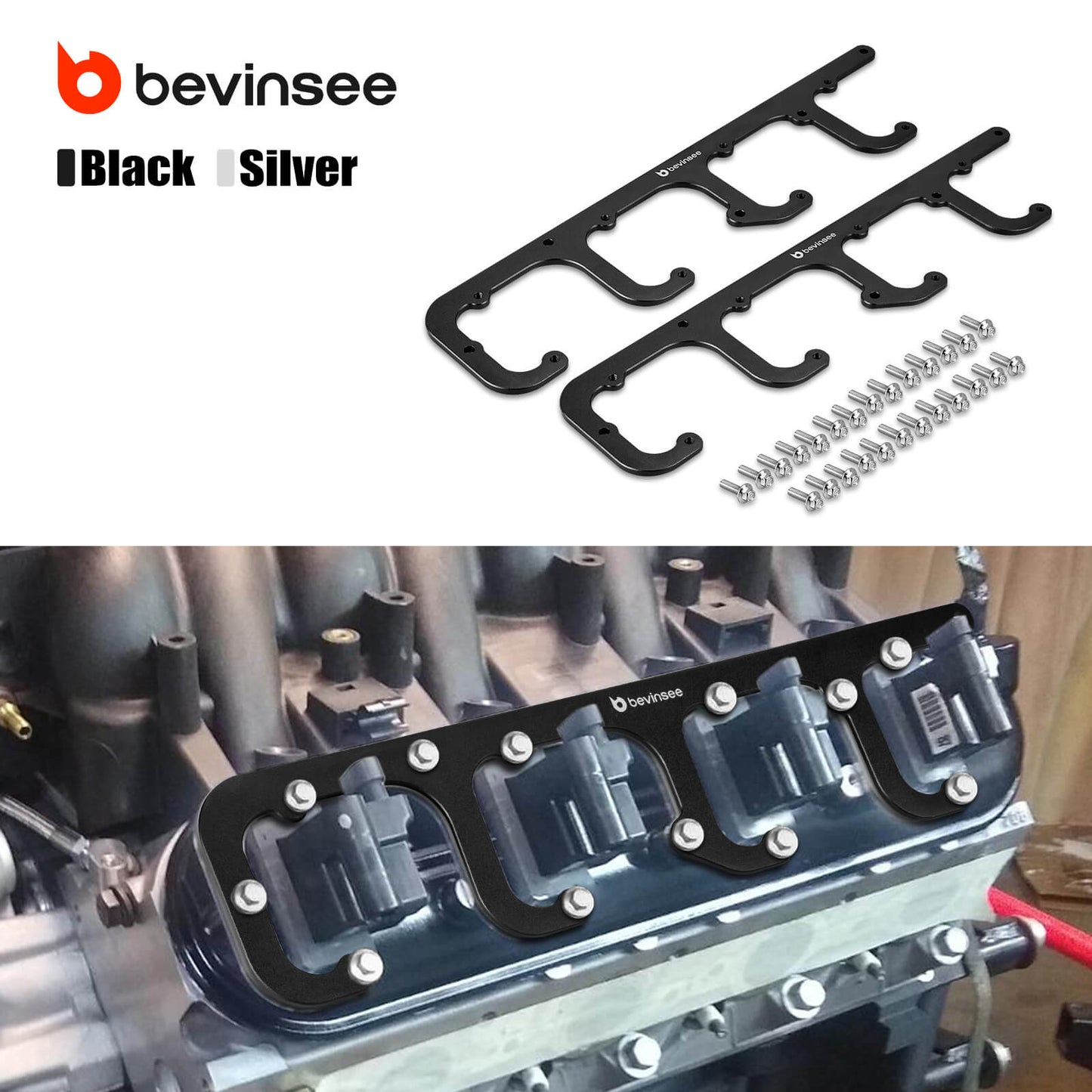 LS D581 Square Coil Bracket Valve Cover For Chevrolet Truck 4.8L 5.3L 5.7L 6.0L 6.2L 7.0L V8