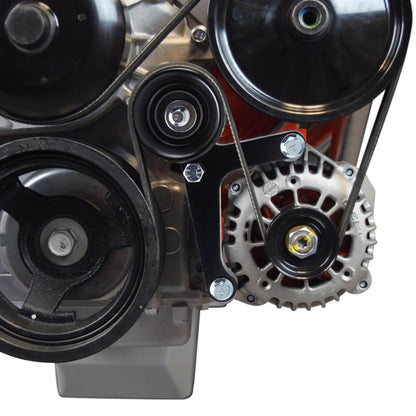 BEVINSEE LS Truck Low Mount Alternator Bracket with Pulley and Rear Brace For LSX